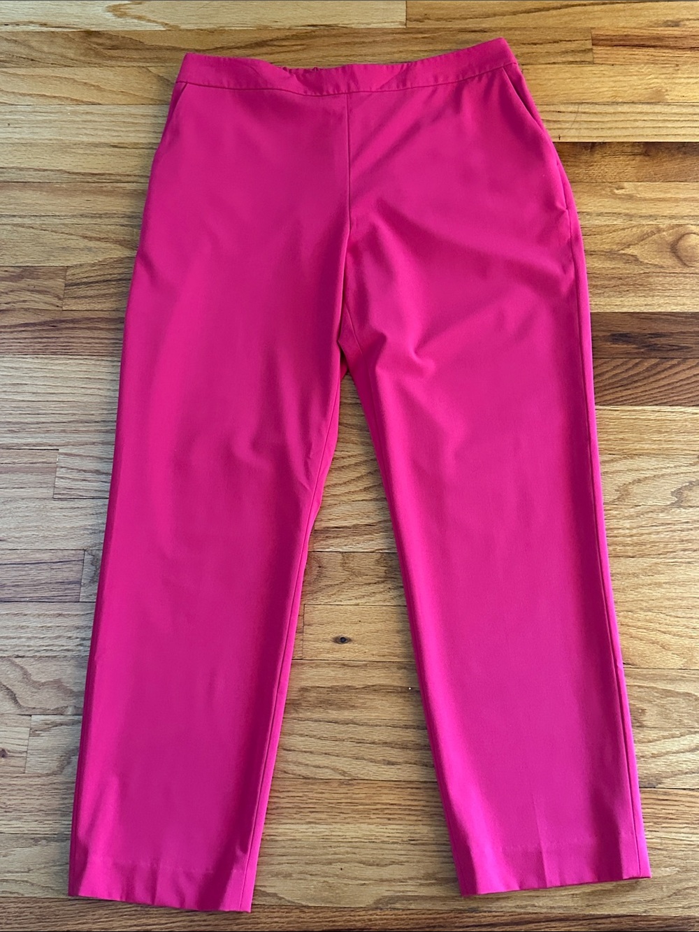 Calvin Klein Cropped Slim Straight Pants in Bright Pink Sz. 12 - Picture 4 of 9